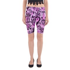 Pink Scene Kid Sketches Yoga Cropped Leggings