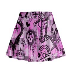 Pink Scene Kid Sketches Mini Flare Skirt