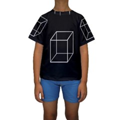 Simple Cube Kid s Short Sleeve Swimwear