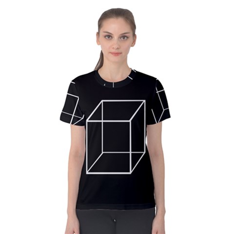 Simple Cube Women s Cotton Tee by Valentinaart