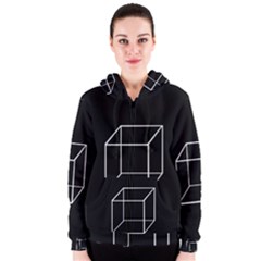 Simple Cube Women s Zipper Hoodie