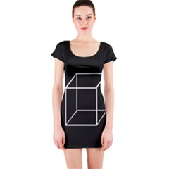 Simple Cube Short Sleeve Bodycon Dress by Valentinaart