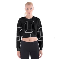 Simple Cube Women s Cropped Sweatshirt by Valentinaart