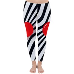 Abstract Red Ball Winter Leggings  by Valentinaart