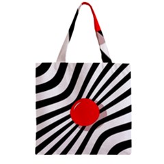 Abstract Red Ball Zipper Grocery Tote Bag