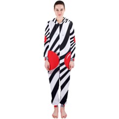 Abstract Red Ball Hooded Jumpsuit (ladies) 