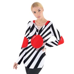 Abstract Red Ball Women s Tie Up Tee