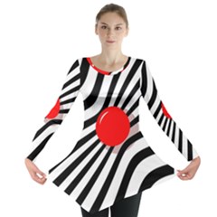 Abstract Red Ball Long Sleeve Tunic 