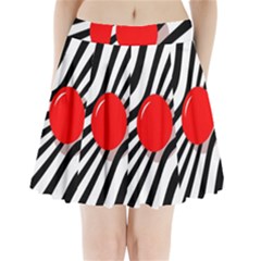 Abstract Red Ball Pleated Mini Mesh Skirt