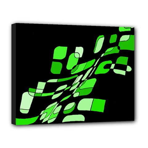 Green Decorative Abstraction Canvas 14  X 11  by Valentinaart