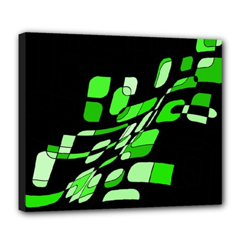 Green Decorative Abstraction Deluxe Canvas 24  X 20   by Valentinaart