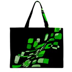 Green Decorative Abstraction Zipper Mini Tote Bag