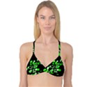 Green decorative abstraction Reversible Tri Bikini Top View1