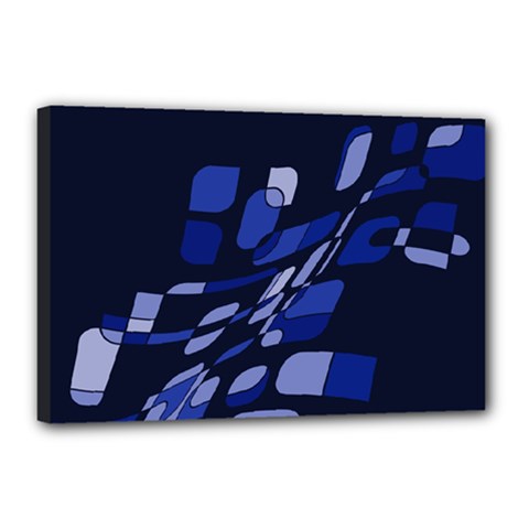 Blue Abstraction Canvas 18  X 12  by Valentinaart