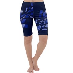 Blue Abstraction Cropped Leggings 