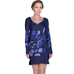 Blue Abstraction Long Sleeve Nightdress