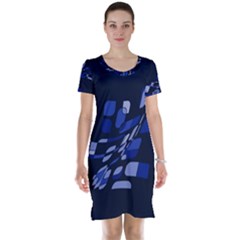 Blue Abstraction Short Sleeve Nightdress