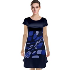 Blue Abstraction Cap Sleeve Nightdress