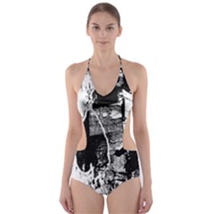 Grunge Skull Cut-out One Piece Swimsuit