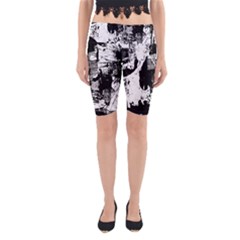 Grunge Skull Yoga Cropped Leggings by ArtistRoseanneJones