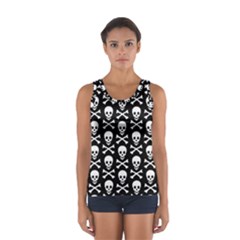 Skull And Crossbones Pattern Tops by ArtistRoseanneJones