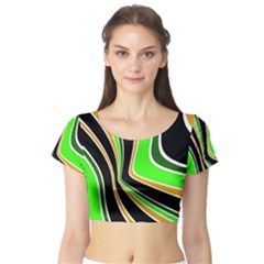 Colors Of 70 s Short Sleeve Crop Top (tight Fit)