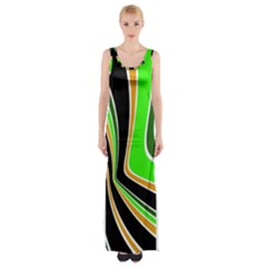 Colors Of 70 s Maxi Thigh Split Dress by Valentinaart