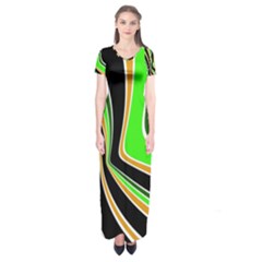 Colors Of 70 s Short Sleeve Maxi Dress