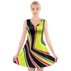 Colors Of 70 s V-neck Sleeveless Skater Dress by Valentinaart