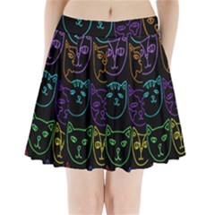 Retro Rainbow Cats  Pleated Mini Mesh Skirt by BubbSnugg