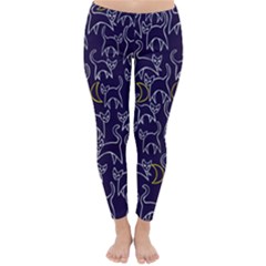 Cat And Moons For Halloween  Winter Leggings  by BubbSnugg