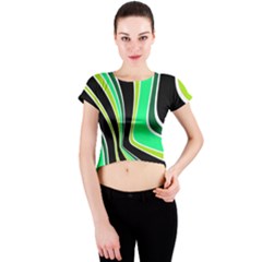 Colors Of 70 s Crew Neck Crop Top by Valentinaart