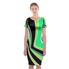 Colors Of 70 s Classic Short Sleeve Midi Dress