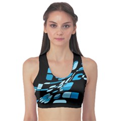 Blue Abstraction Sports Bra by Valentinaart