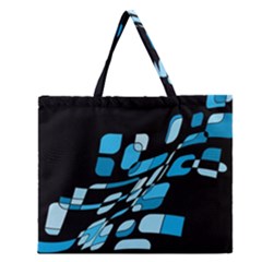 Blue Abstraction Zipper Large Tote Bag