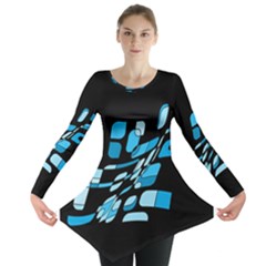 Blue Abstraction Long Sleeve Tunic 