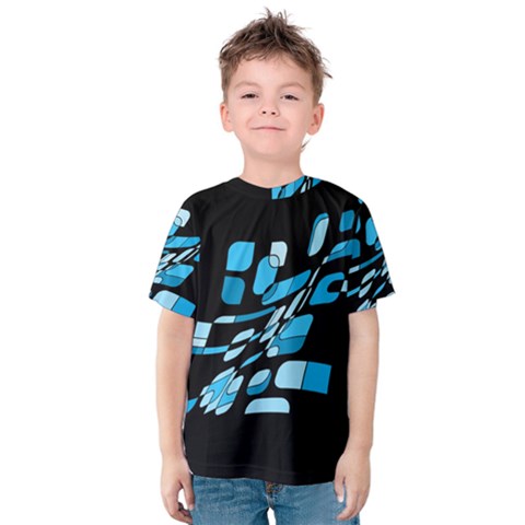 Blue Abstraction Kid s Cotton Tee by Valentinaart