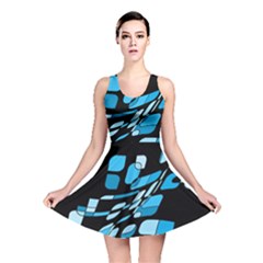 Blue Abstraction Reversible Skater Dress