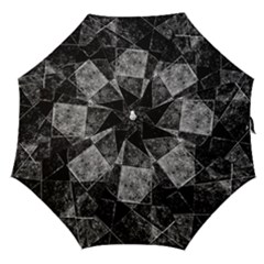 Dark Geometric Grunge Pattern Print Straight Umbrellas