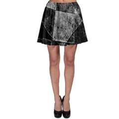 Dark Geometric Grunge Pattern Print Skater Skirt