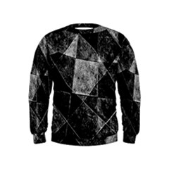 Dark Geometric Grunge Pattern Print Kids  Sweatshirt by dflcprintsclothing