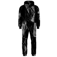 Dark Geometric Grunge Pattern Print Hooded Jumpsuit (men) 