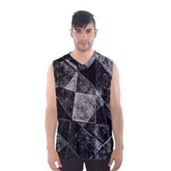 Dark Geometric Grunge Pattern Print Men s Basketball Tank Top