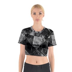 Dark Geometric Grunge Pattern Print Cotton Crop Top by dflcprintsclothing