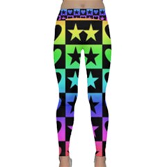 Rainbow Stars And Hearts Yoga Leggings by ArtistRoseanneJones