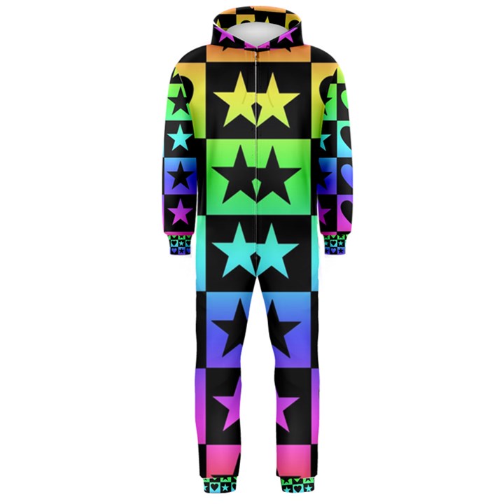 Rainbow Stars and Hearts Hooded Jumpsuit (Men) 