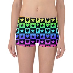 Rainbow Stars And Hearts Reversible Boyleg Bikini Bottoms by ArtistRoseanneJones