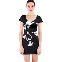 Gothic Skull Short Sleeve Bodycon Dress by ArtistRoseanneJones