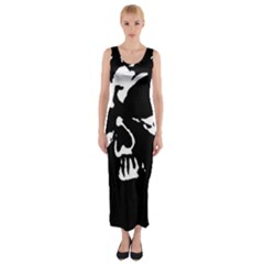 Gothic Skull Fitted Maxi Dress