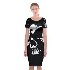 Gothic Skull Classic Short Sleeve Midi Dress